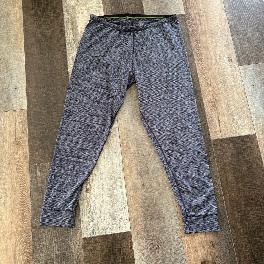 Cuddl Duds Space Dye Performance Leggings XXL Athleisure Gray Black Stretch